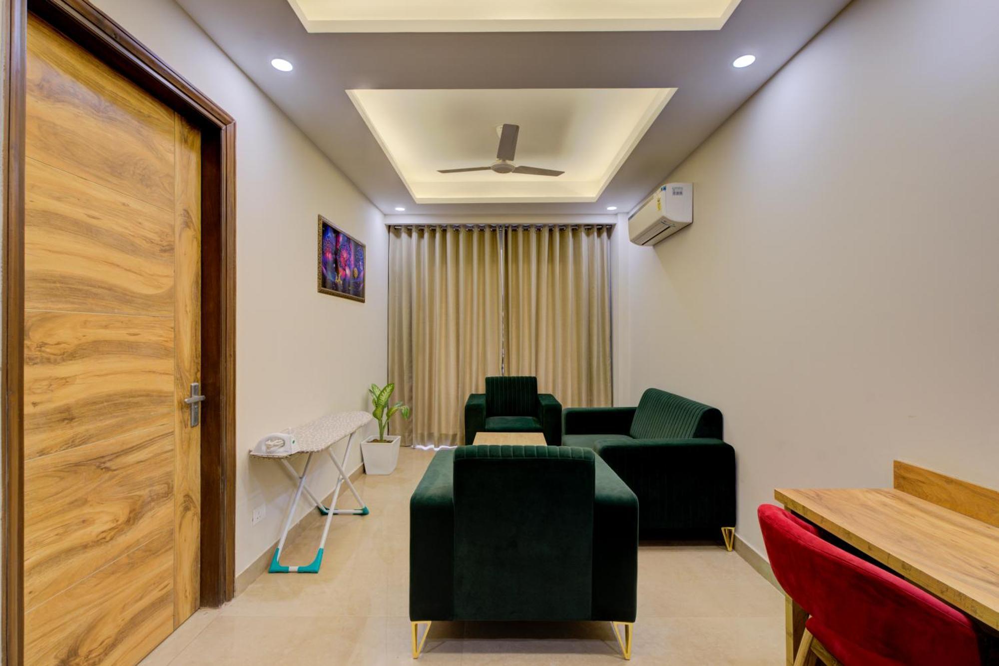 1 Bhk Serviced Apartments Near Millennium City Centre Gurugram With Private Washing Machine Gurgáon Kültér fotó