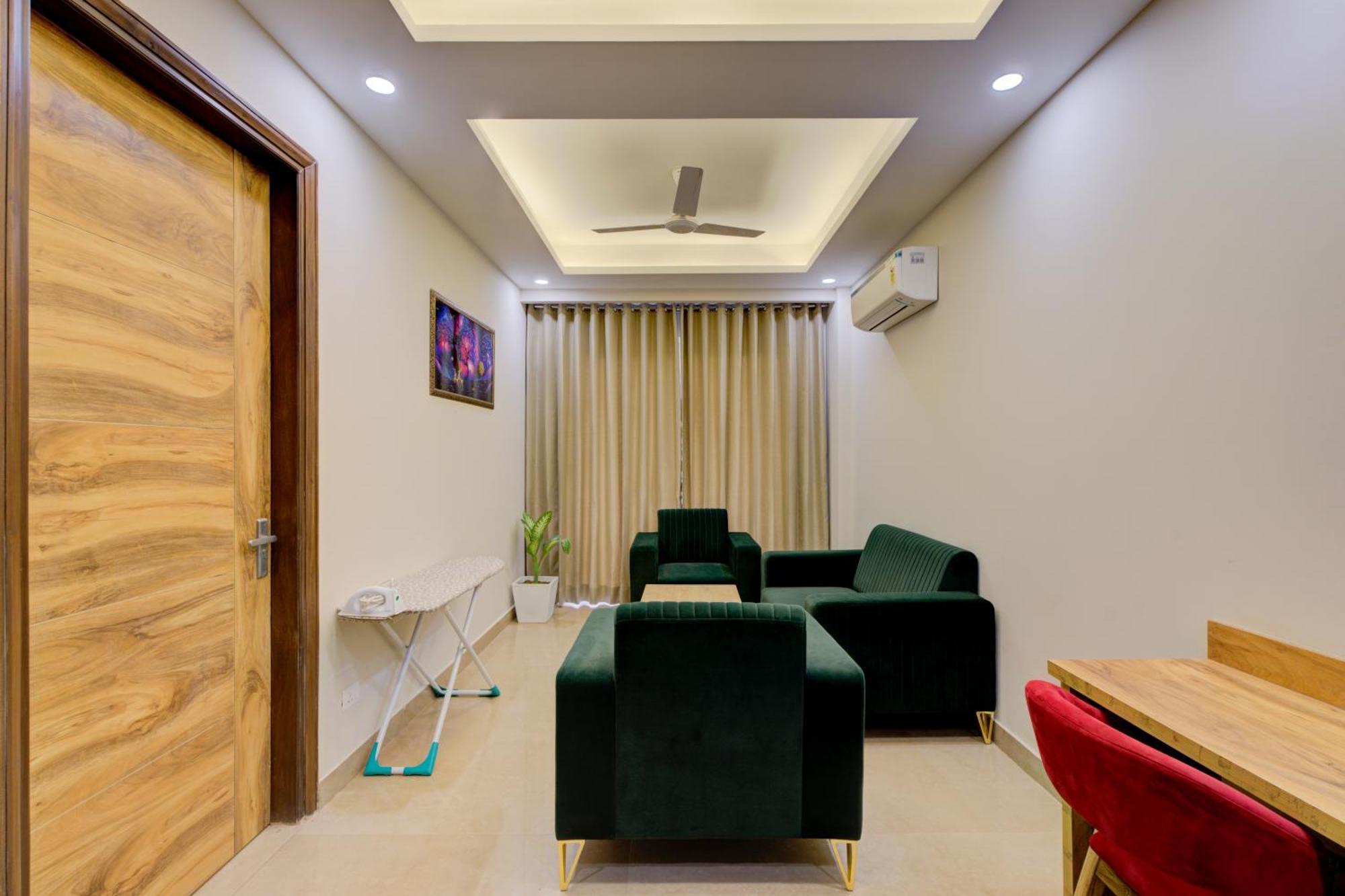 1 Bhk Serviced Apartments Near Millennium City Centre Gurugram With Private Washing Machine Gurgáon Kültér fotó