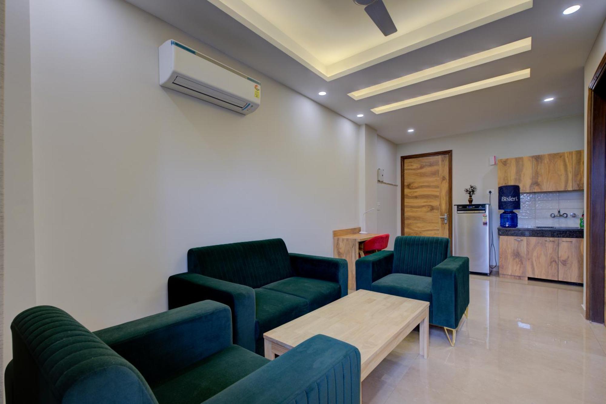 1 Bhk Serviced Apartments Near Millennium City Centre Gurugram With Private Washing Machine Gurgáon Kültér fotó